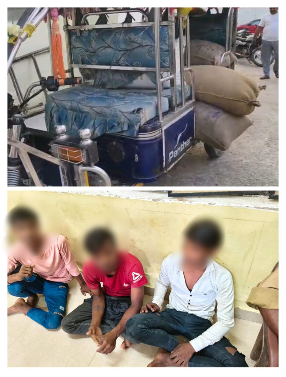 मंडी समिति ओसा से लगातार चोरी हो रहा था धान,गेहूं,व्यापारियों ने पकड़े तीन युवक,ई रिक्शा में रखकर भाग रहे थे युवक,पुलिस जांच में जुटी