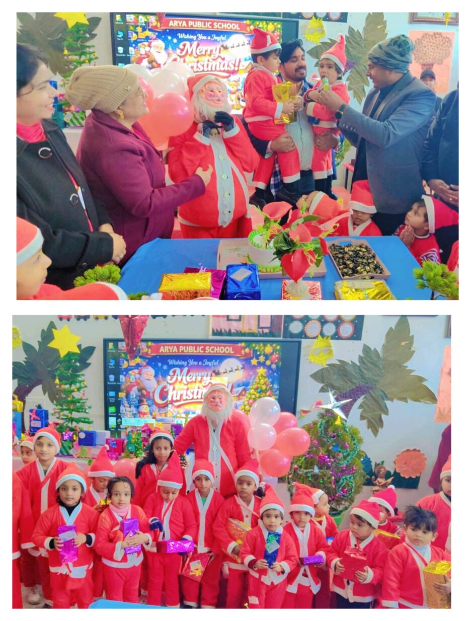 आर्य पब्लिक स्कूल में धूम धाम से मनाया गया क्रिसमस डे,सैंटा क्लाज की ड्रेस में बच्चों ने की मस्ती