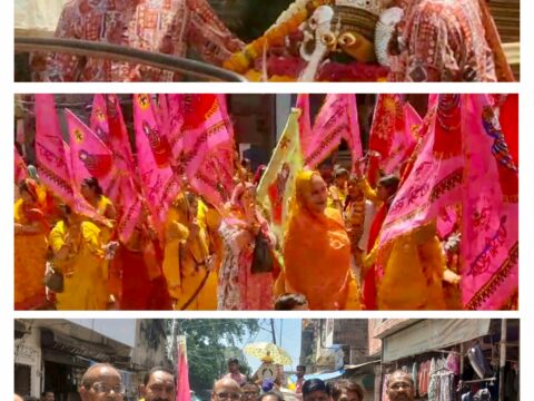 भरवारी कस्बे में गाजे बाजे के साथ धूमधाम से निकाली गई बाबा खाटू श्याम की भव्य शोभायात्रा,डीजे की धुन पर जमकर झूमे भक्त,भंडारा कल