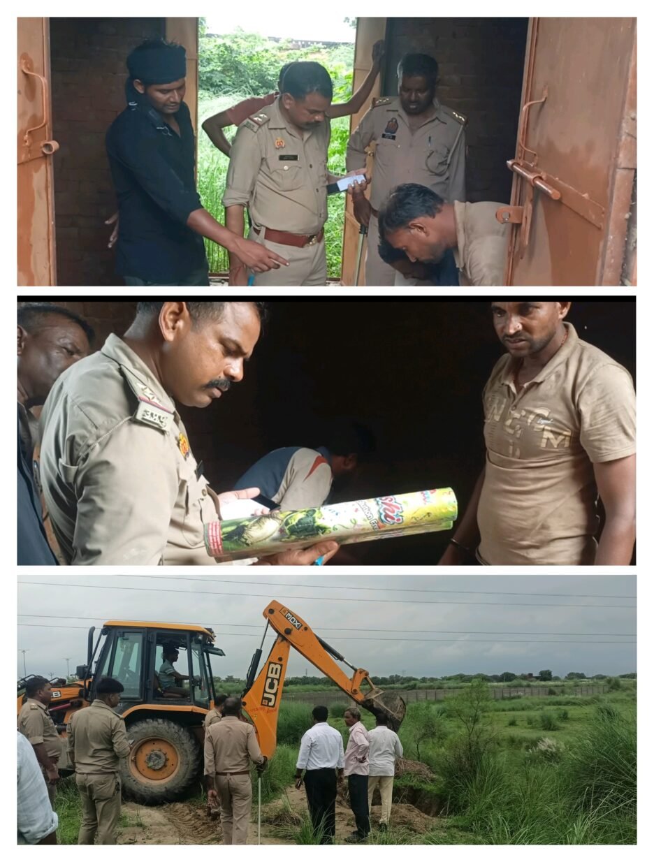 मनौरी में पटाखा फैक्ट्री विस्फोट मामले के मुख्य आरोपी नौशाद की पत्नी कहकशा के मूरतगंज स्थित पटाखा गोदाम पर पुलिस की कार्रवाई जारी