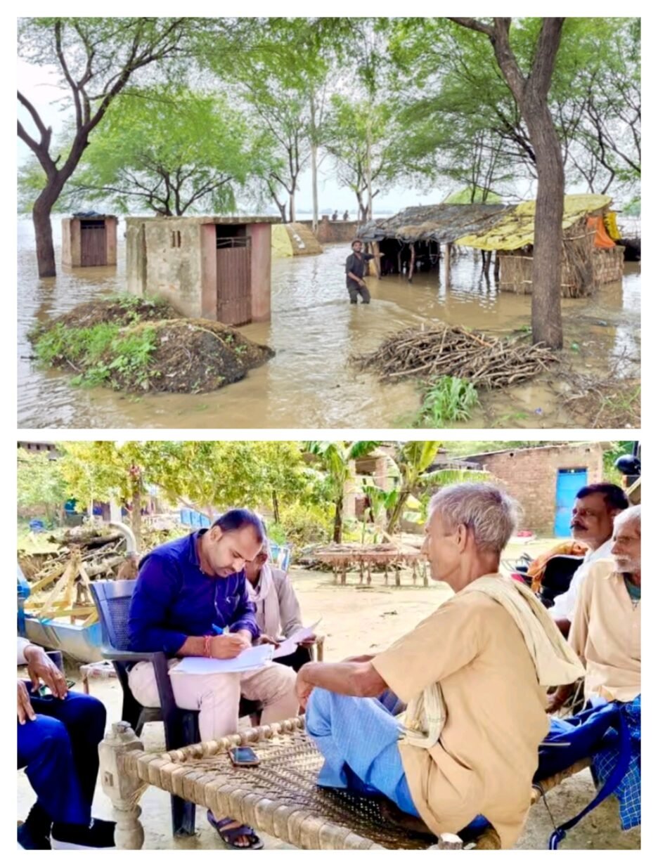 कौशाम्बी में गंगा नदी के बढ़ते जलस्तर से कई गांव प्रभावित,सैकड़ों बीघा फसल जलमग्न,राजस्व टीम ने किया नुकसान का आकलन